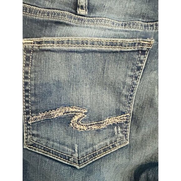 Silver Jeans Boyfriend Jeans Dark Wash Women’s W34 L29 (US 14/16) Light Fading - Picture 10 of 16